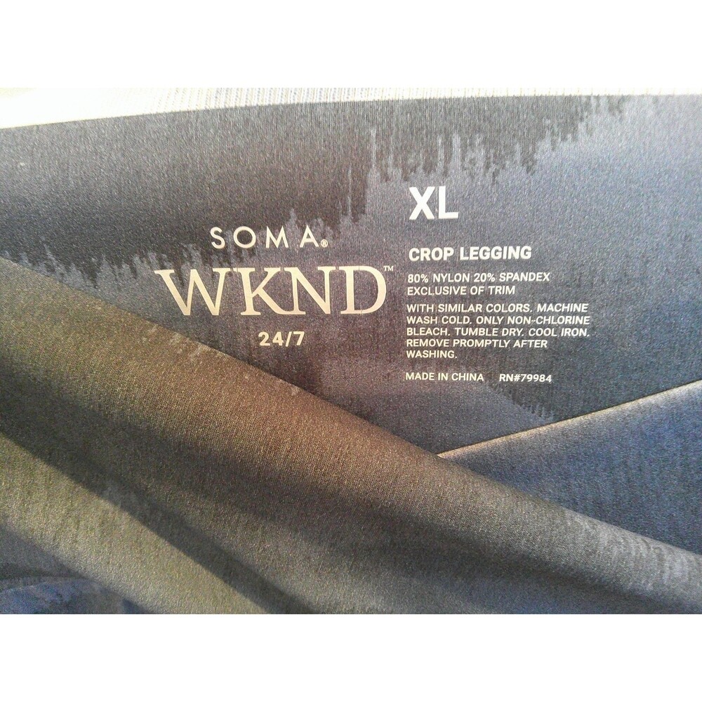 NWT Soma WKND Women's 24/7 High Rise Crop Leggings Balanced Blue Size XL - Picture 3 of 6